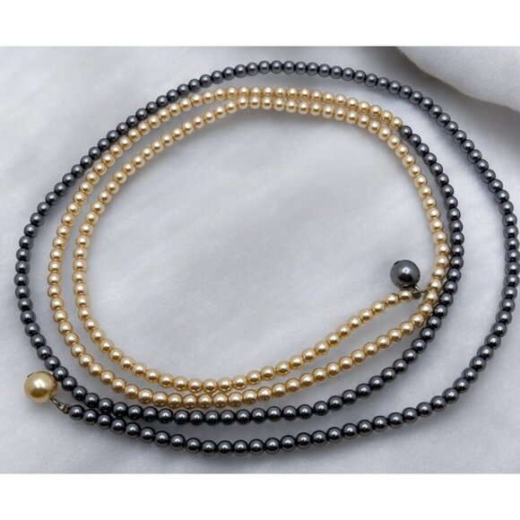 Elegant Faux Pearl Bead Strand Multi Color String No Clasp 46 Inch Garland - Picture 1 of 6